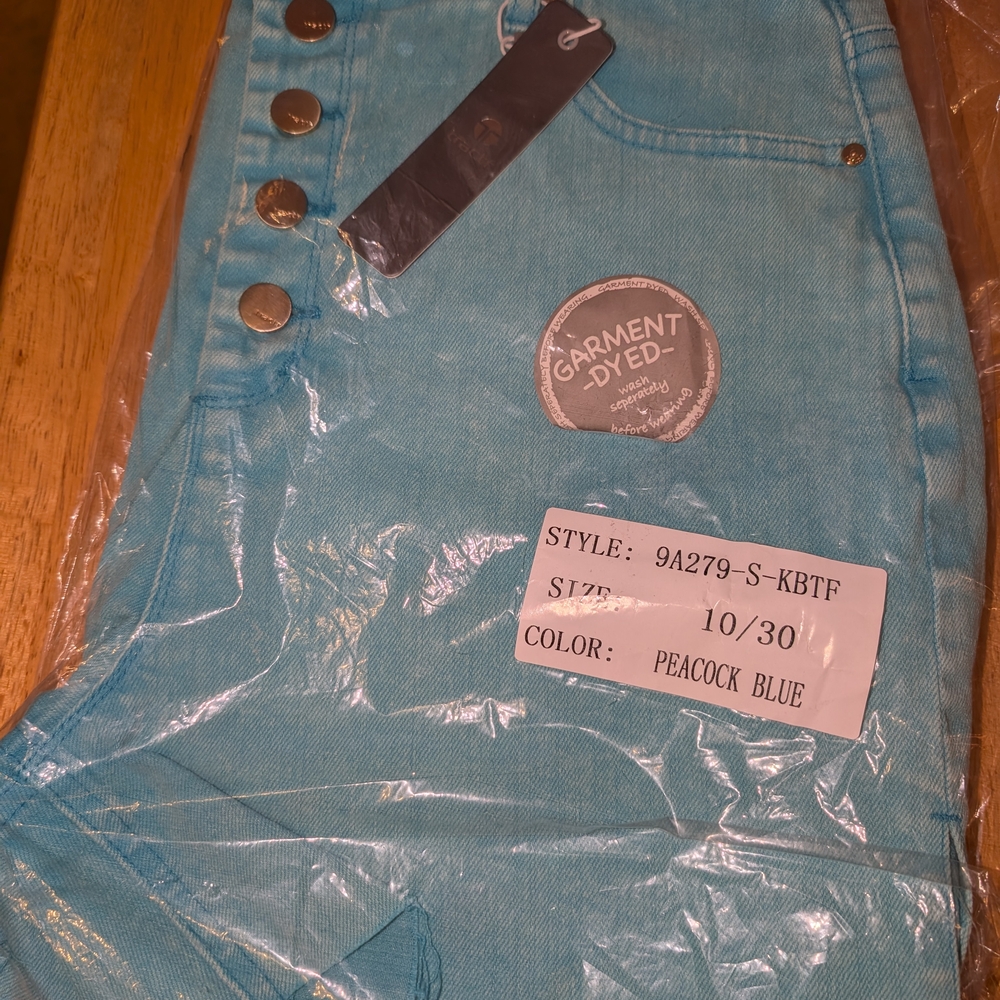 Peacock Blue High-Waisted Shorts, Tractr, New In Bag 30
